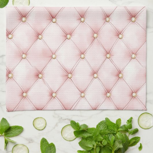 Roze Blush Gouden Pluimen Bruidsdouche Theedoek (Gevouwen)