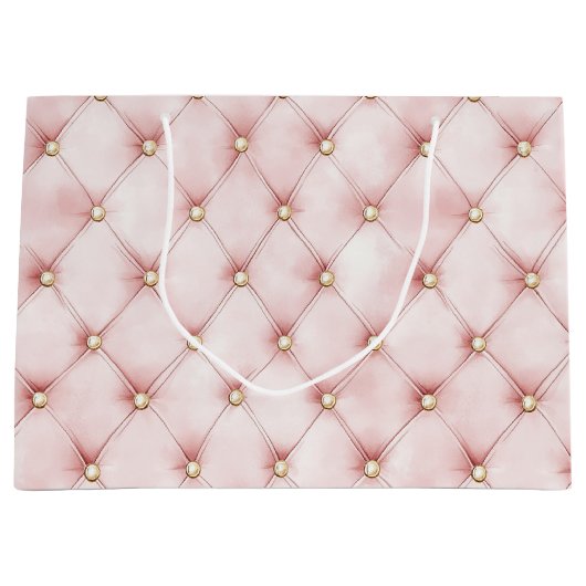 Roze Blush Gouden Pluimen Bruidsfeest Groot Cadeauzakje (Voorkant)