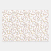 Roze Blush Gouden Pluimen Bruidsfeest Inpakpapier Vel (Voorkant 3)