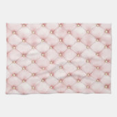 Roze Blush Gouden Pluimen Bruidsfeest Theedoek (Horizontaal)