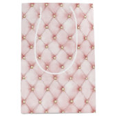 Roze Blush Goudkleurige Pluizen Verjaardag Medium Cadeauzakje (Voorkant)