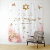 Roze Blush Gown Bat Mitzvah Backdrop Wandkleed (In situ)