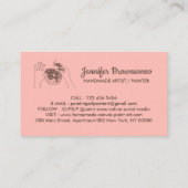 Roze Blush Handgemaakte Hobby Schilder Schets Visitekaartje (Achterkant)