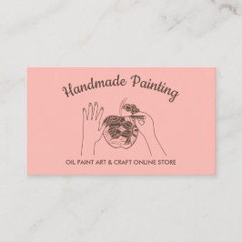 Roze Blush Handgemaakte Hobby Schilder Schets Visitekaartje