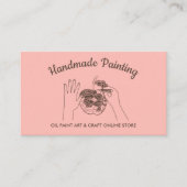 Roze Blush Handmade Hobby Painter Schets Visitekaartje (Voorkant)