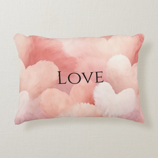  roze blush harten accent kussen (Voorkant)