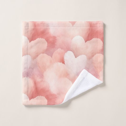  roze blush harten bad handdoek (Wasdoekje)