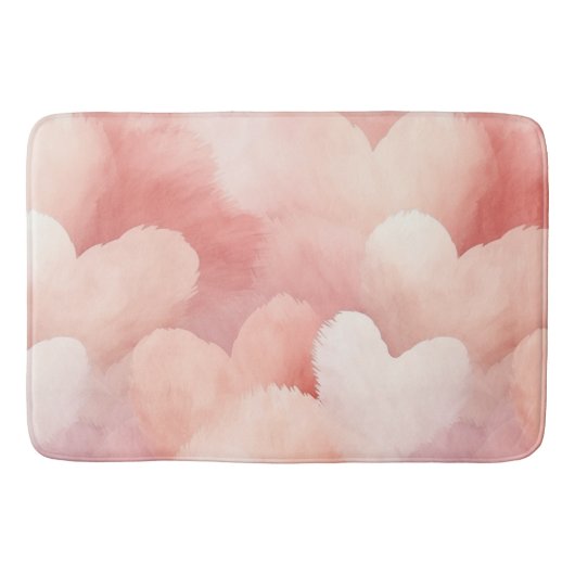  roze blush harten badmat (Voorkant)