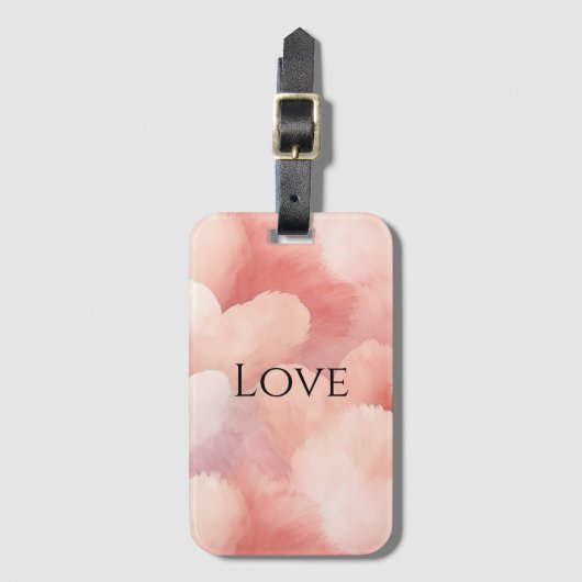  roze blush harten bagagelabel (Voorkant (verticaal))