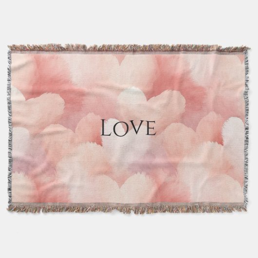  roze blush harten deken (Voorkant)