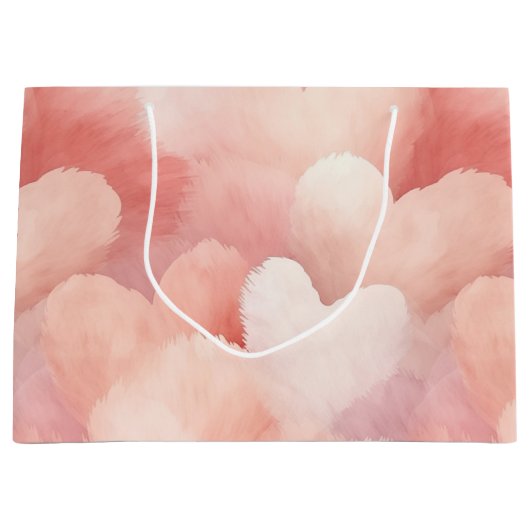  roze blush harten groot cadeauzakje (Voorkant)