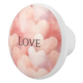  roze blush harten keramische knop (Rechts)