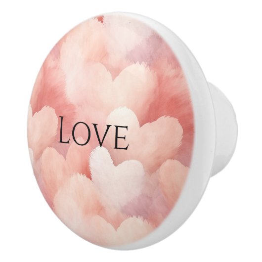  roze blush harten keramische knop (Rechts)