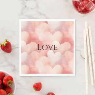 roze blush harten liefde servet