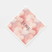 roze blush harten liefde servet (Hoek)