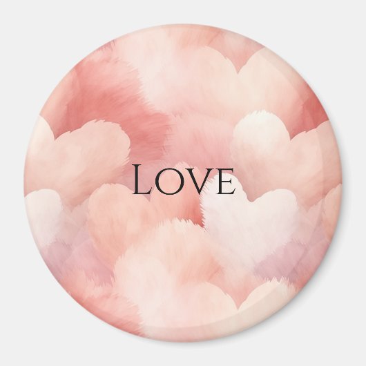  roze blush harten magneet (Voorkant)