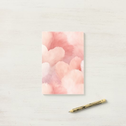  roze blush harten post-it® notes (Op bureau)