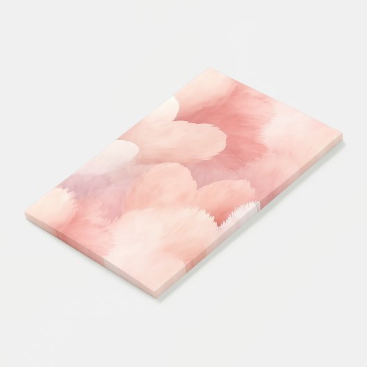  roze blush harten post-it® notes (Schuin)