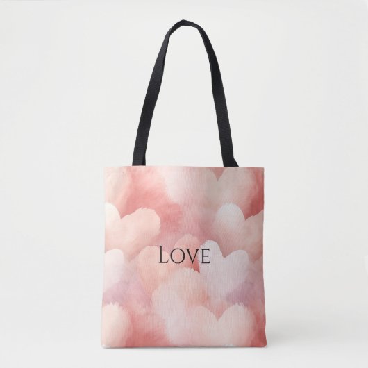 roze blush harten tote bag (Voorkant)