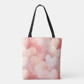 roze blush harten tote bag (Achterkant)