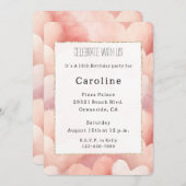 Roze Blush Harten Verjaardag Kaart (Voorkant / Achterkant)