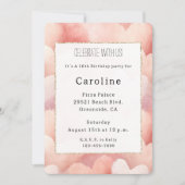 Roze Blush Harten Verjaardag Kaart (Voorkant)