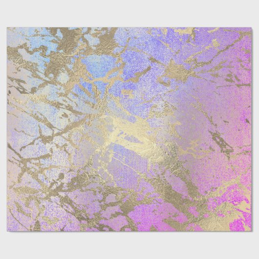 Roze Blush Helder Roze goudkleurige goudkleurige g Cadeaupapier (Vlak)