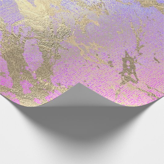 Roze Blush Helder Roze goudkleurige goudkleurige g Cadeaupapier (Hoek)