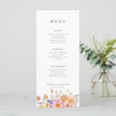 Roze Blush Heldere Botanische Moderne Elegante Huw Menu (Staand voorkant)