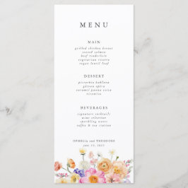 Roze Blush Heldere Botanische Moderne Elegante Huw Menu