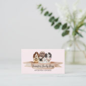 Roze Blush Hond Trimmer Dier Afspraak Visitekaartje (Staand voorkant)