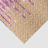 Roze Blush Ice Cream Cone Glitter Druppels Tissuepapier (Detail)