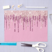 Roze Blush Ice Cream Glitter Druppels Tissuepapier (Craft)