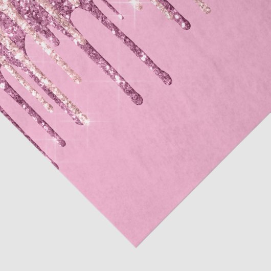 Roze Blush Ice Cream Glitter Druppels Tissuepapier (Detail)
