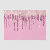 Roze Blush Ice Cream Glitter Druppels Tissuepapier (Voorkant)