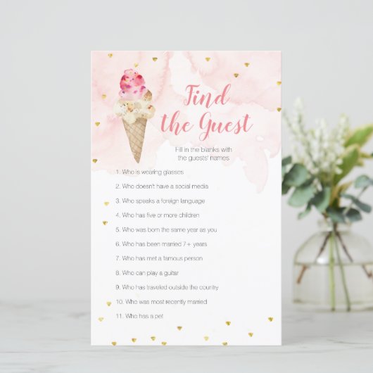 Roze Blush-ijs Glitter vind de Guest game (Staand voorkant)