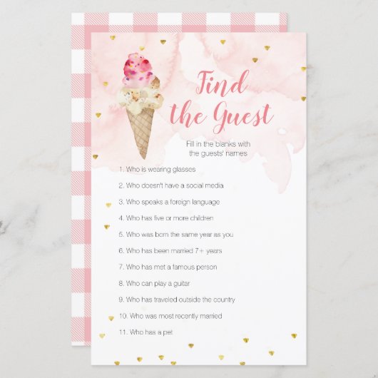 Roze Blush-ijs Glitter vind de Guest game (Voorkant / Achterkant)