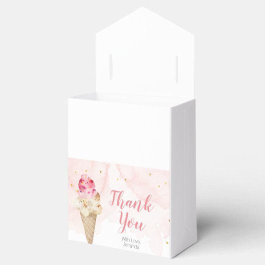 Roze Blush ijsje Hartelijk dank Bedankdoosjes (Geopend)