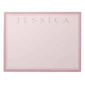 Roze Blush | Je Naam Notitieblok (Voorkant)