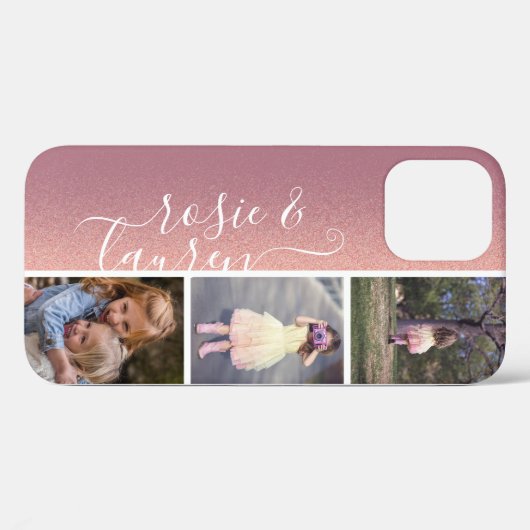  Roze Blush Kinderen Foto Collage Sjabloon Case-Mate iPhone Case (Achterkant (horizontaal))