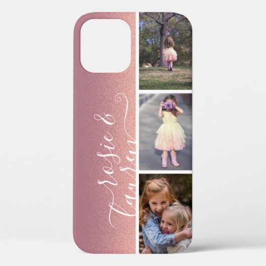Roze Blush Kinderen Foto Collage Sjabloon Case-Mate iPhone Case (Achterkant)