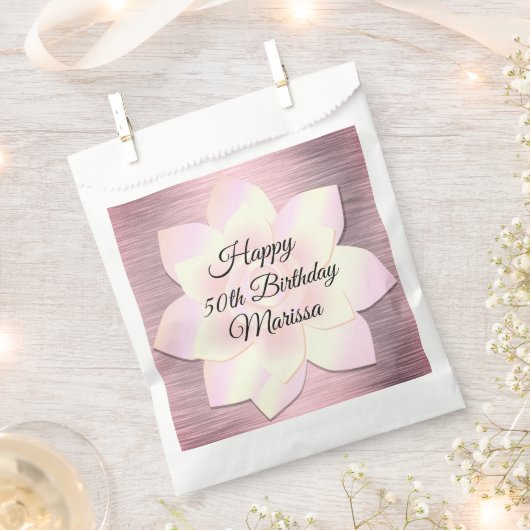 Roze Blush Lotus Bloem Verjaardag Gepersonaliseerd Bedankzakje (Geknipt)
