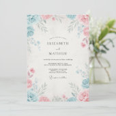 Roze Blush Maagdenpalm Bloem Bruiloft Kaart (Staand voorkant)