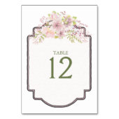 Roze Blush Magnolia Bloem Bruiloft Tafel Nummer Kaart (Achterkant)