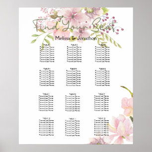 Roze Blush Magnolia Bloemachtige Trouw Zittijd Cha Poster