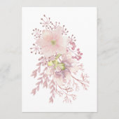 Roze Blush Magnolia Bloemen Bruiloft Menu (Achterkant)
