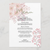 Roze Blush Magnolia Bloemen Bruiloft Menu (Voorkant)
