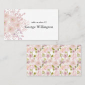 Roze Blush Magnolia Bloemen Bruiloft Plaats Kaart Plaatskaartje (Voorkant / Achterkant)