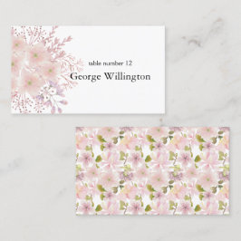 Roze Blush Magnolia Bloemen Bruiloft Plaats Kaart Plaatskaartje