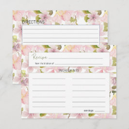 Roze Blush Magnolia Bloemen Bruiloft Receptkaart Notitiekaartje